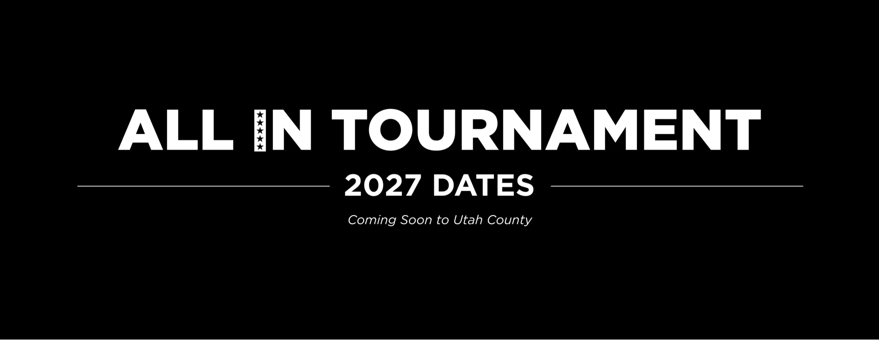 The home page banner at 2.0.102, reading 2027 Dates, Coming Soon to Utah County.