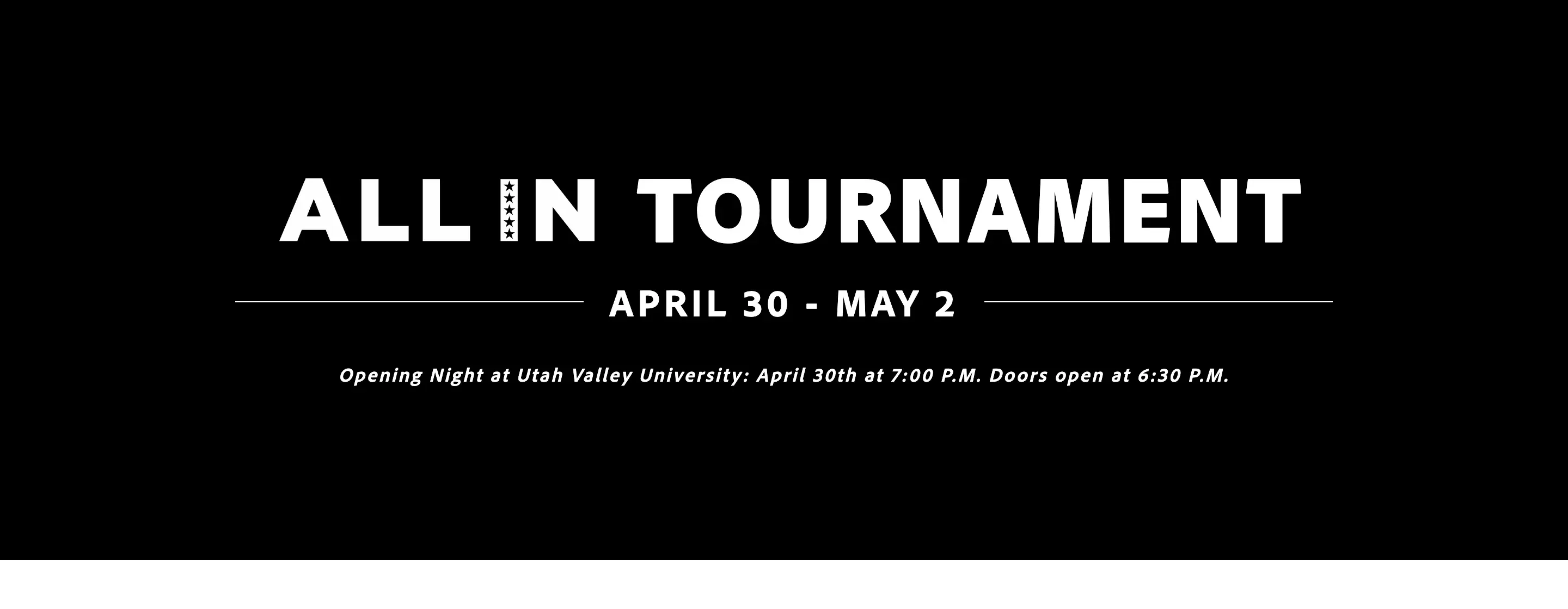 The home page banner at 2.0.94, reading April 30 to May 2, with the opening night details.