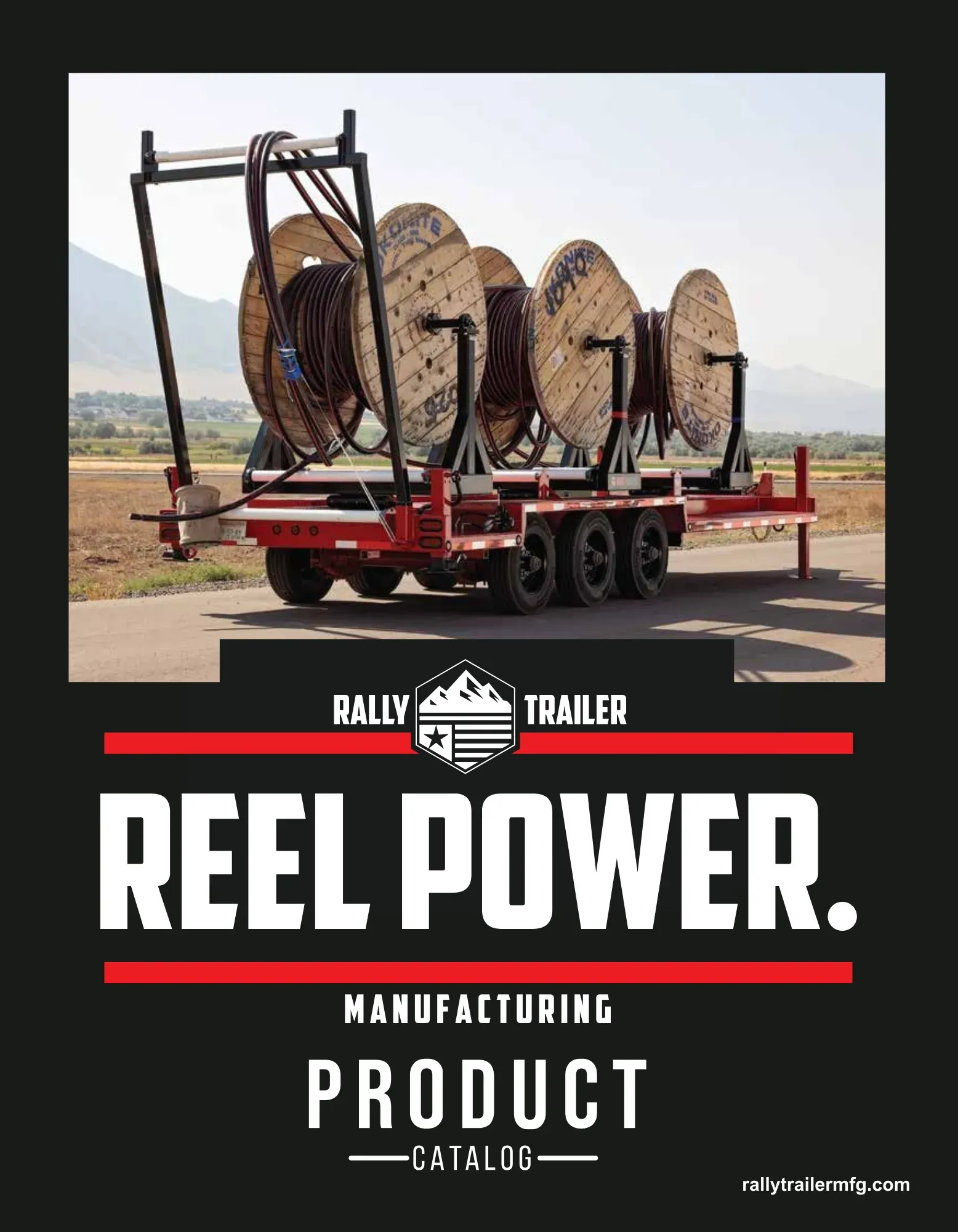 The cover of Rally's "Reel Power" product catalog.