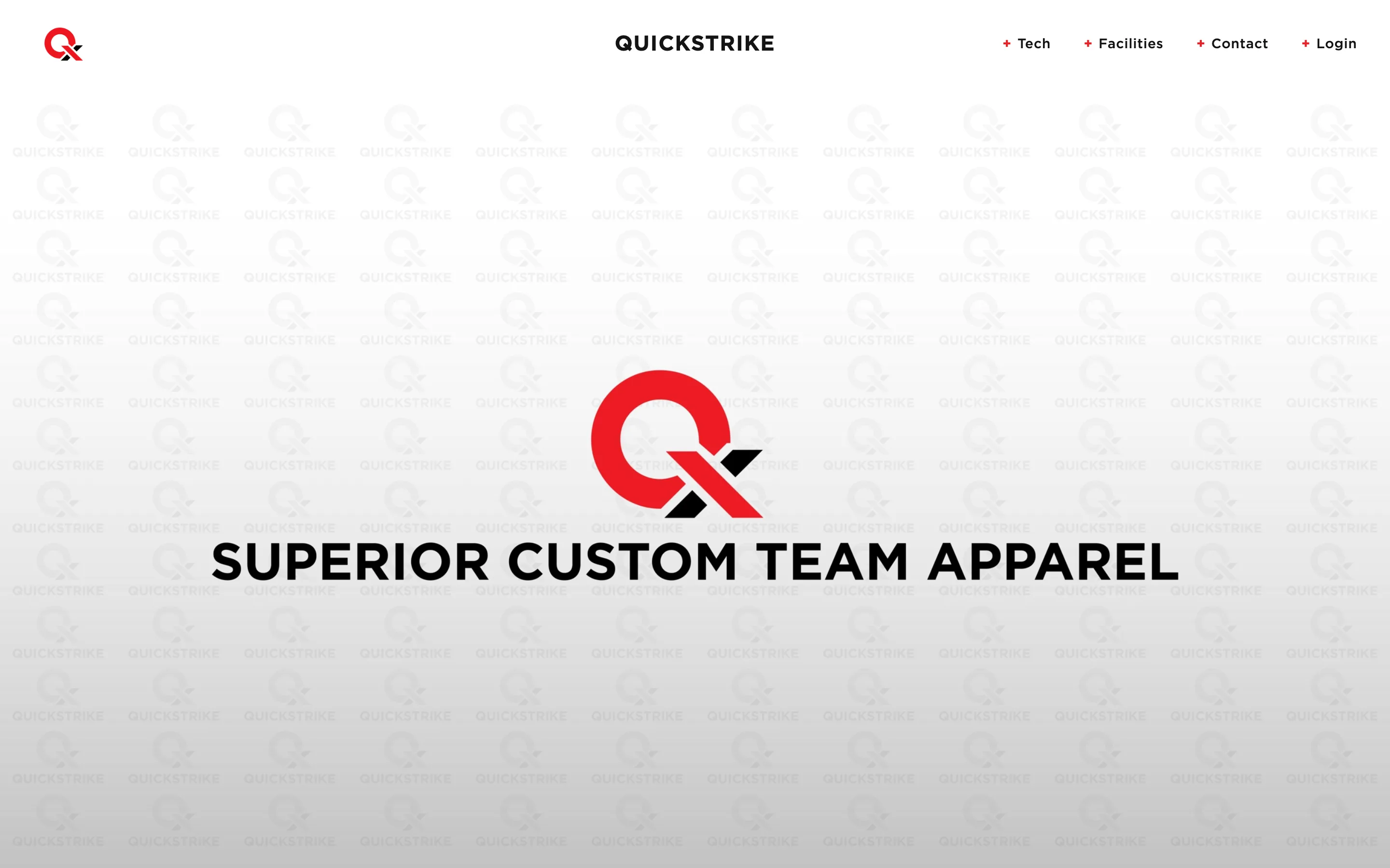The top of the QuickStrike home page on desktop.