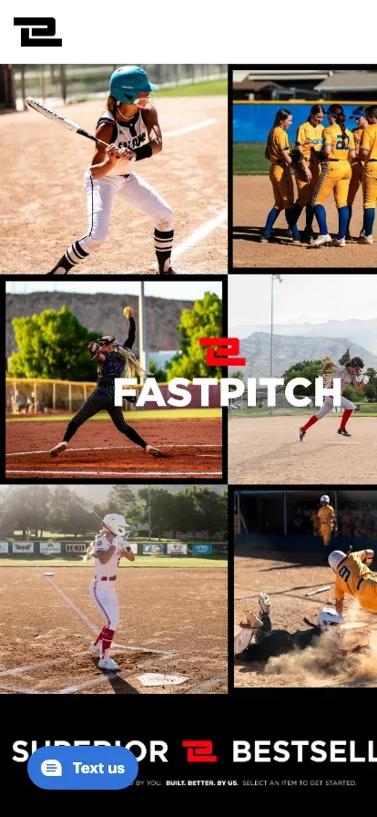 The home page hero as a collage of fastpitch photos under a large FASTPITCH title.
