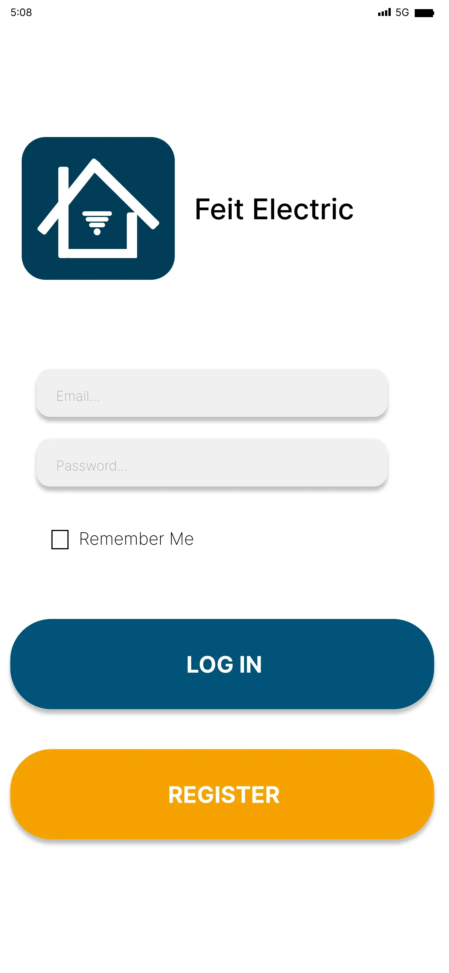 Log in, with register as the secondary action.